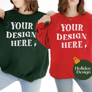 Gildan 18000 Group Christmas Mockup, Sweatshirt Mockup, Gildan Mockup, Etsy Sweatshirt Mockup, Real Model Mockup, Holiday Group Mock Up
