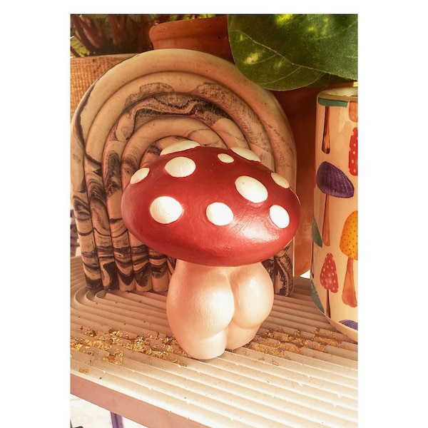 Amanita mushroom goddess, Mushroom booty, Mushroom lady, Mushroom figure, Gifts for her, Cottage core decor, Mushroom girl, Boho gifts