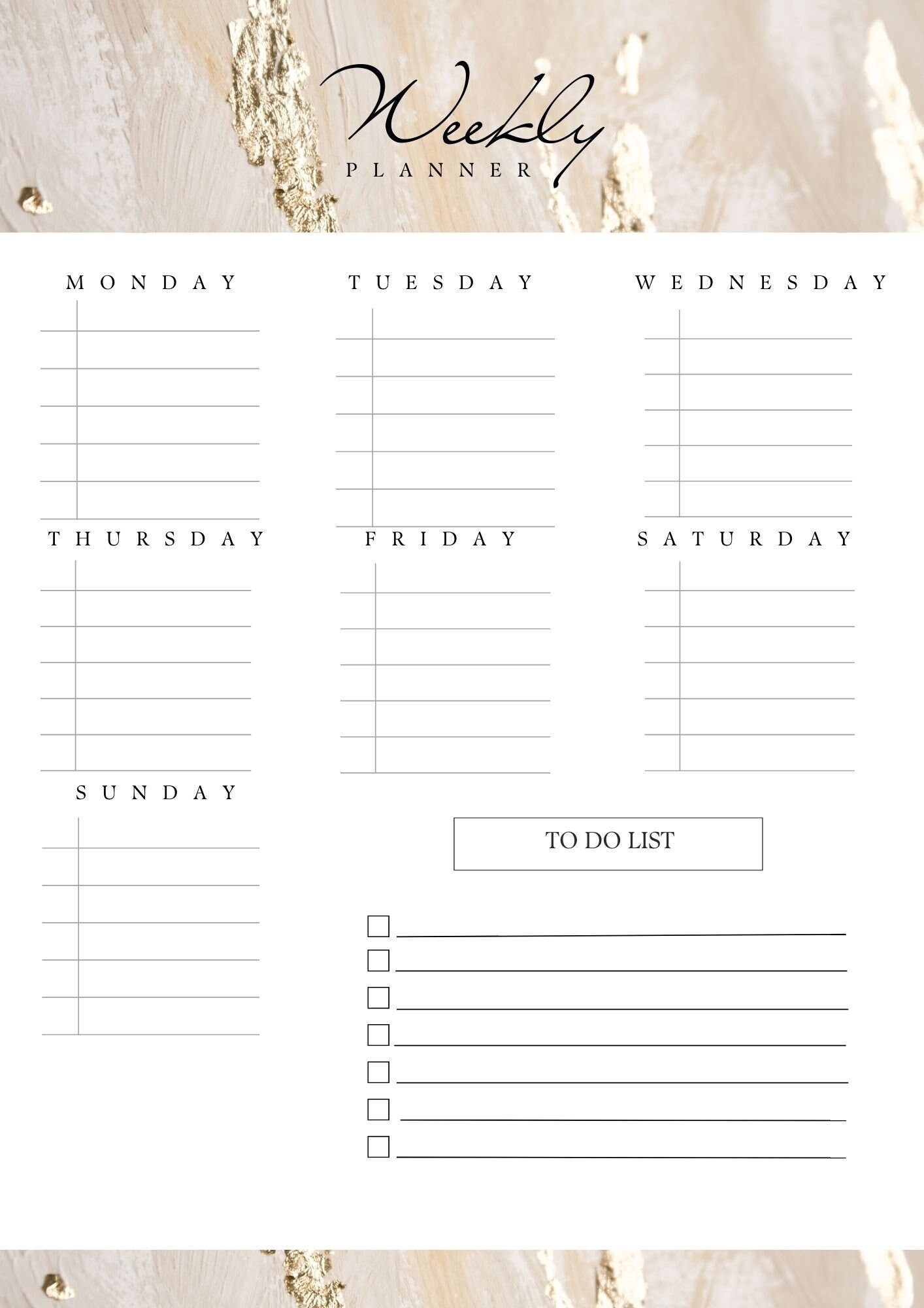 Weekly Planner Printable - Etsy
