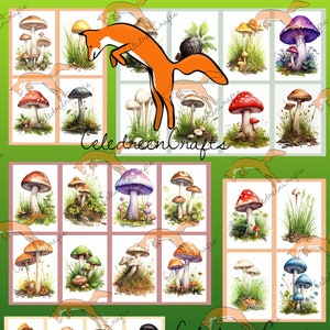 Lot de 40 "Champipis" champignons, sur 5 pages, en JPEG, à imprimer et à découper !