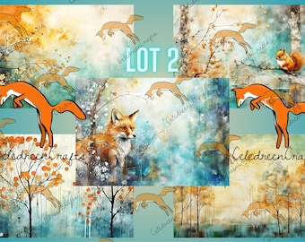 "Autumn - Winter" Paper Kit, Set 2, 5 pages in JPG. Print, craft, create!