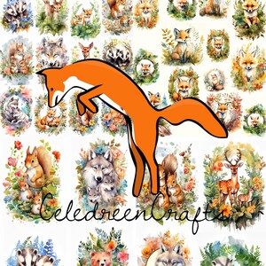 Lot de 49 Portraits d'Animaux en famille ou non, sur 4 pages, à imprimer et à découper !