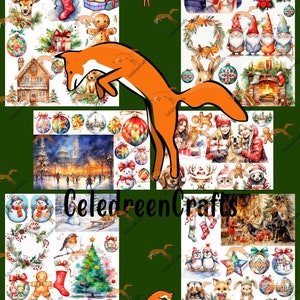 Lot d'images de Noël à découper, 5 pages de die-cuts, à imprimer et à découper !