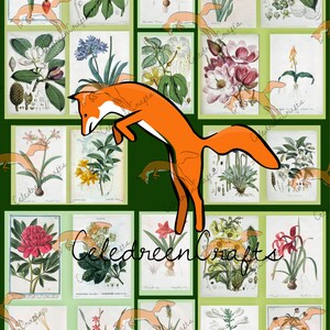 Ensemble de 24 Fleurs Vintage, en 6 pages, PDF à imprimer !