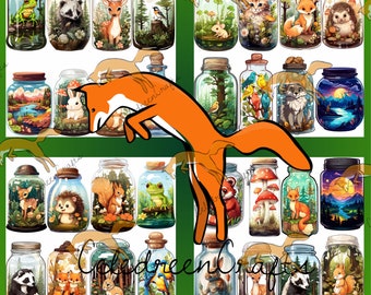 Set of 48 “Z’Animaux” Jars on 4 pages, to print and cut out!