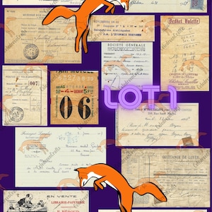 LOT 1 : Lot de 5 pages d'Ephemera Français, pour vos Junk et autres créations. JPEG à imprimer !