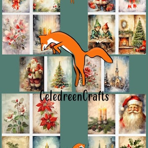 Lot de 20 Cartes de Noël , Lot 1, à imprimer et à découper !