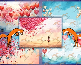 “Love in the Air” kit, 5 pages in JPG. Print, craft, create!