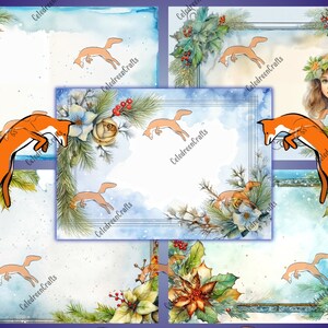 Kit "Hiver & Noël bleus", 5 pages en JPG. Imprimez, bricolez, créez !