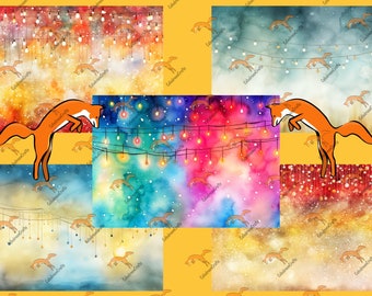 Festive Backgrounds Kit, 5 pages in JPG. Print, craft, create!