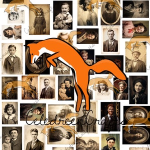 Lot de 50 Portraits Vintage à imprimer et à découper !