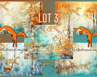 "Autumn - Winter" Paper Kit, Set 3, 5 pages in JPG. Print, craft, create!