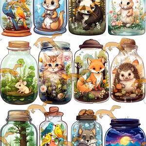 Set of 48 ZAnimaux Jars on 4 pages, to print and cut out image 3