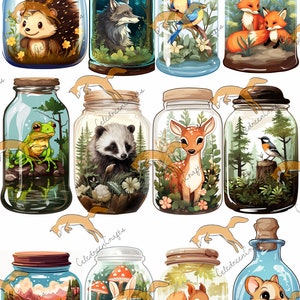 Set of 48 ZAnimaux Jars on 4 pages, to print and cut out image 2