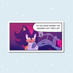 Handmade Glossy Vinyl Sticker - Shadow loves Hot Topic - Waterproof - for water bottles, laptops, and more