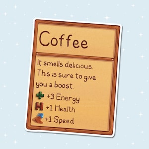 Handmade Glossy Vinyl Sticker - Coffee - Waterproof - for water bottles, laptops, and more