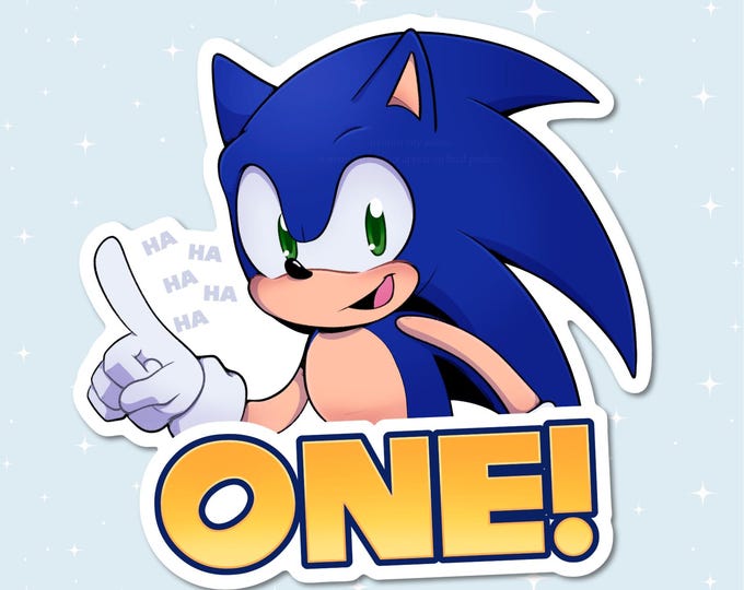 Haha, One - Snapcube Sonic Fan Dub Meme - Handmade Glossy Vinyl Sticker ...