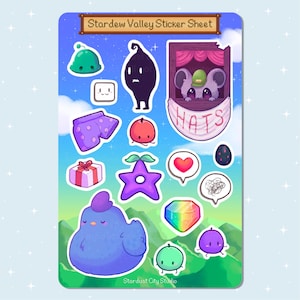 Handmade Sticker Sheet - Star Valley - Waterproof - for water bottles, laptops, and more