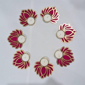 Beautiful Laser cut Lotus Tea light Holder - Any Festival decoration - Pooja Decoration - Table centerpiece / Diwali gift / Diwali diya