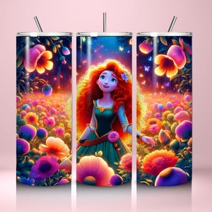 Disney Skinny Tumbler, 20oz Tumbler, Merida Tumbler, Skinny Tumbler Cup with Straw & Lid, Disney Tumbler, Princess Tumbler, Brave, Aesthetic