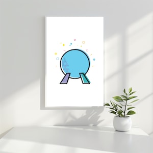Disney Epcot Digital Print | Minimalist Wall Art | Spaceship Earth Printable | Instant Download