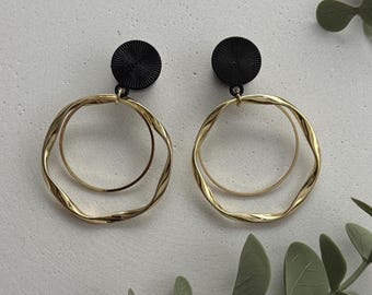 Tunnel Plugs Piercing Jewelry Ear Gold/Black Minimalist 6/8/10/12/14/16/18/20/22 mm