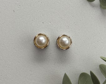 Tunnel Plugs Piercing Jewelry Ear Elegant Vintage Cream/Gold/Pearls 6/8 mm