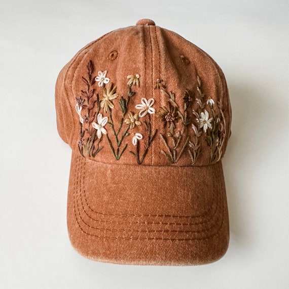 Kids Cap - Floral Hand Embroidered Cap - Hand Embroidery 