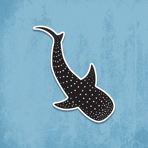 Vinyl Whale Shark Sticker, Dishwasher Safe, Water bottle sticker, sticker art, laptop sticker, sharks, sharkweek