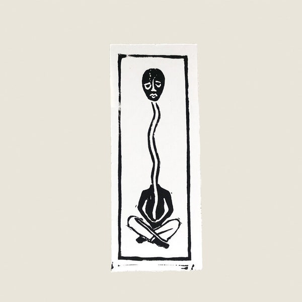 Balloon Boy Bookmark, Lino print, Lino printed bookmark, lino stamp, rubber stamped card, bookmark