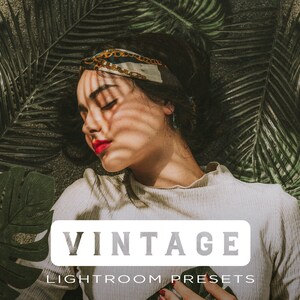 10 Vintage Lightroom Presets: Mobile & Desktop, Warm Green Retro Film Look (Instant Download)