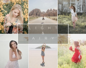 10 LIGHT & AIRY Lightroom Mobile and Desktop Presets, Soft, Natural, Bright and Airy Lightroom Presets, Light and Clean Preset