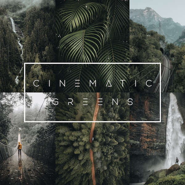 10 CINEMATIC GREENS Lightroom Mobile and Desktop Presets, Travel Presets, Green Preset, Nature Presets, Cinematic Presets, Landscape filter