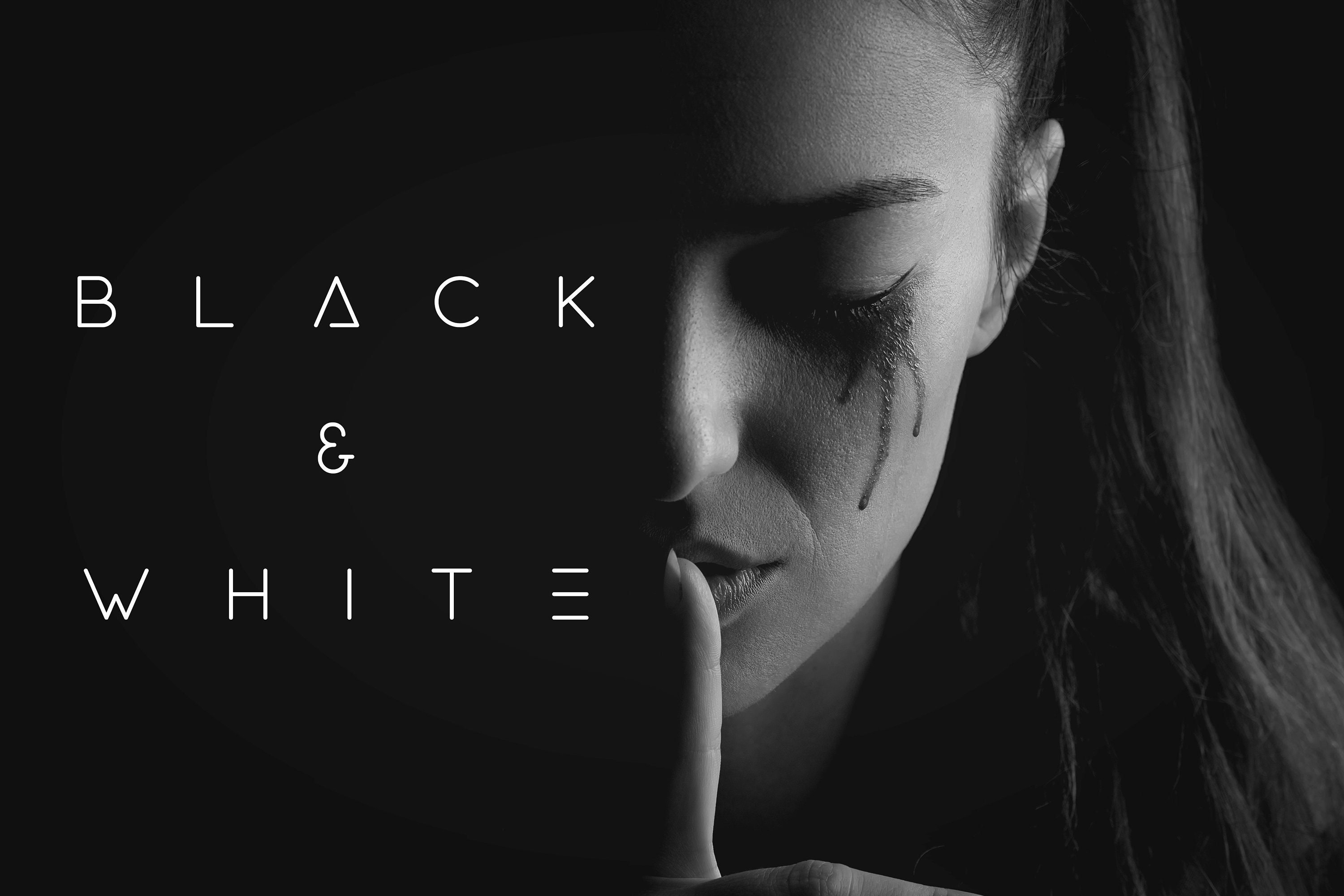 10 BLACK and WHITE Lightroom Mobile and Desktop Presets, Monotone, B