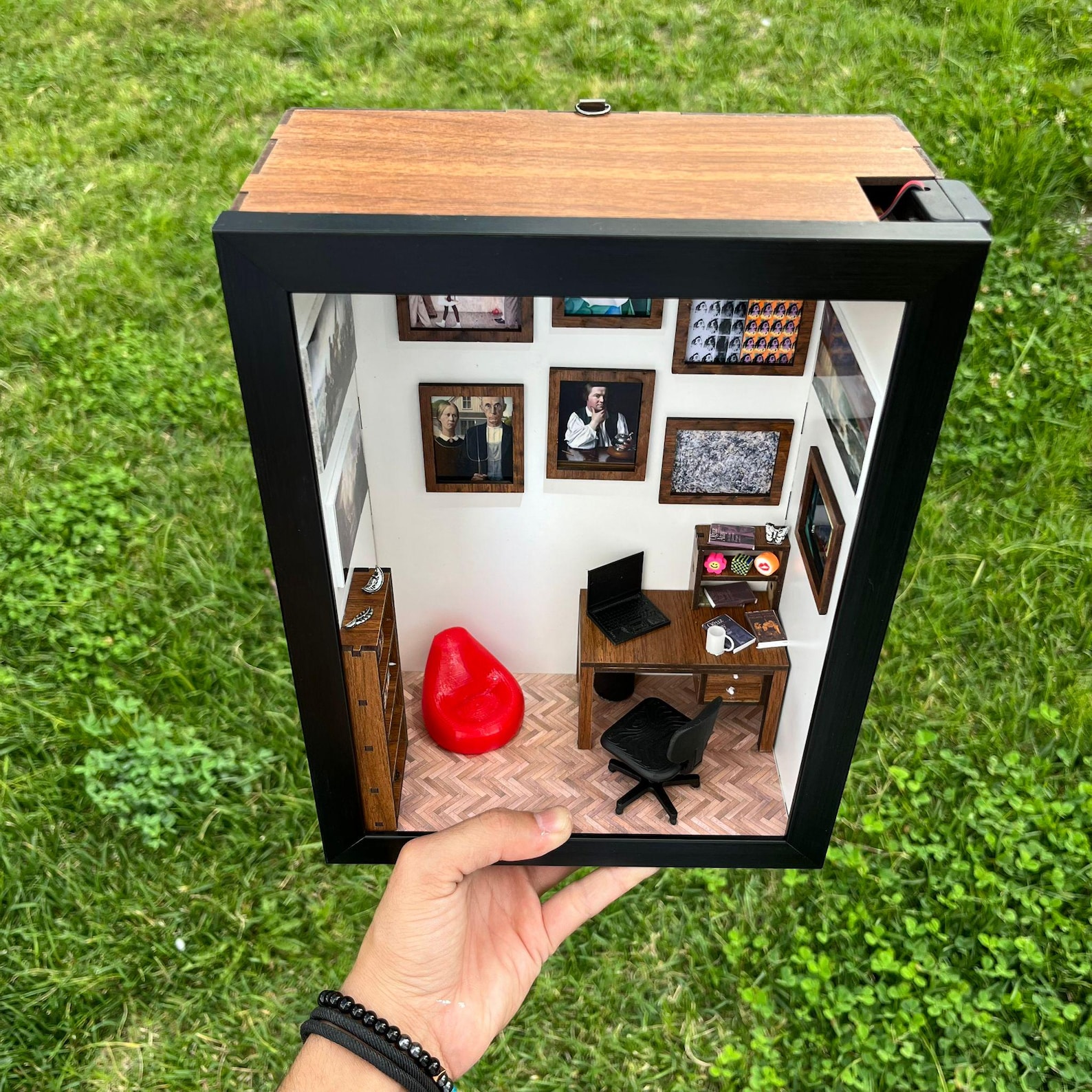 Handmade Miniature Art Diorama: Lighted Shadow Box With American Iconic ...