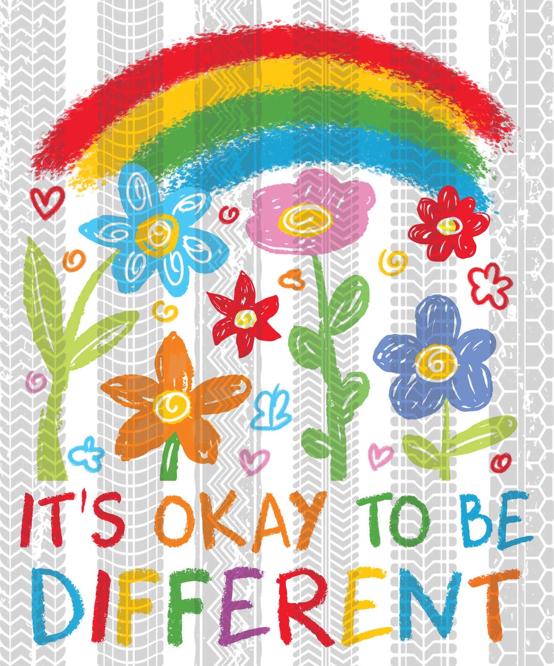 It's Okay To Be Different It's Okay to Be Different Rainbow Flowers | DTF Ready to Press or
