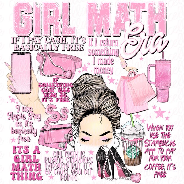 Girl Math Era - with optional pocket design - DTF Ready to Press or Sublimation Transfer