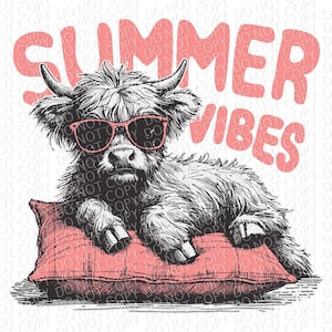 Summer Vibes Cow | DTF Ready to Press or Sublimation Transfer