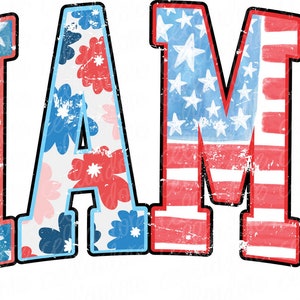 Mama 4th of July Varsity Letters | DTF Ready to Press or Sublimation Transfer