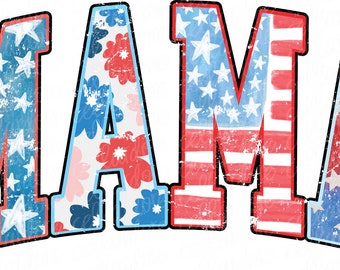 Mama 4th of July Varsity Letters | DTF Ready to Press or Sublimation Transfer