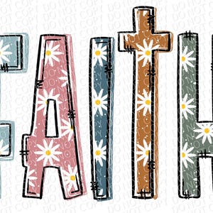 Faith Boho Daisy | DTF Ready to Press or Sublimation Transfer