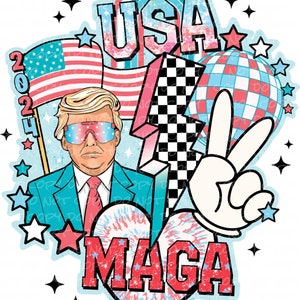 MAGA Collage Trump USA 2024 | DTF Ready to Press or Sublimation Transfer