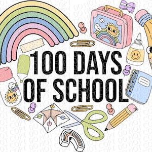 100 Days of School Heart | DTF Ready to Press or Sublimation Transfer