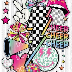 NEW Cheer Vibes Collage - DTF Ready to Press or Sublimation Transfer