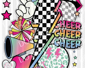 NEW Cheer Vibes Collage - DTF Ready to Press or Sublimation Transfer