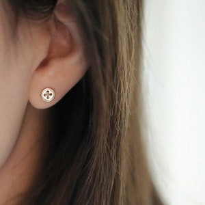 Sterling silver Button Stud Earrings, 6MM Tiny Stud Earrings, Unisex Everyday Jewelry image 4