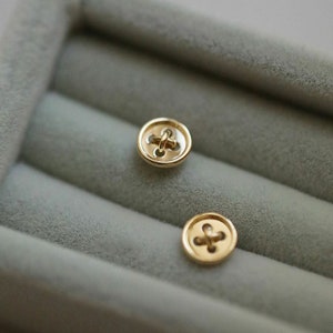 Sterling silver Button Stud Earrings, 6MM Tiny Stud Earrings, Unisex Everyday Jewelry image 3