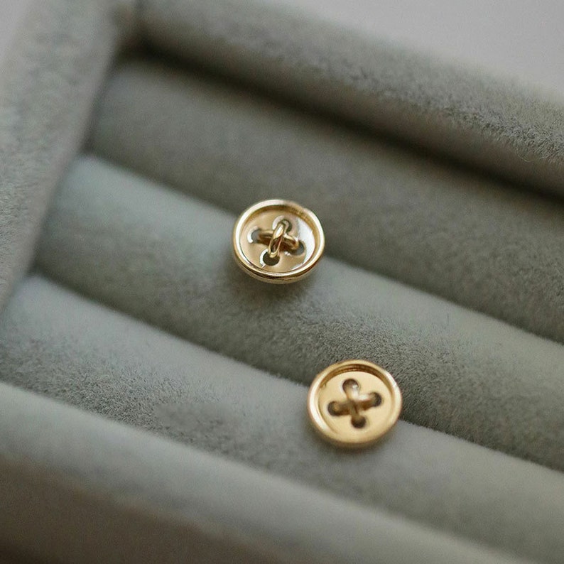 Sterling silver Button Stud Earrings, 6MM Tiny Stud Earrings, Unisex Everyday Jewelry image 3