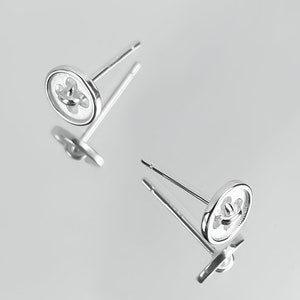 Sterling silver Button Stud Earrings, 6MM Tiny Stud Earrings, Unisex Everyday Jewelry image 7