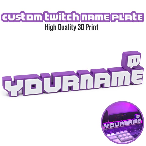 Support de bureau personnalisé pour plaque signalétique Twitch - Cadeau idéal pour les streamers Twitch.TV et les configurations de jeu